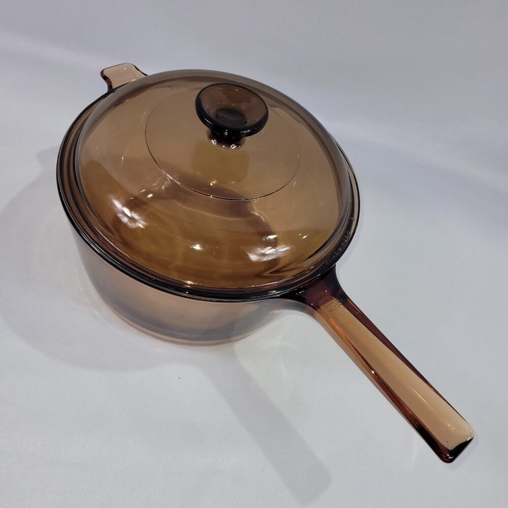 Vision Corning Ware Vintage Complete Pot & Lid Amber Glass Pot 2.5L
